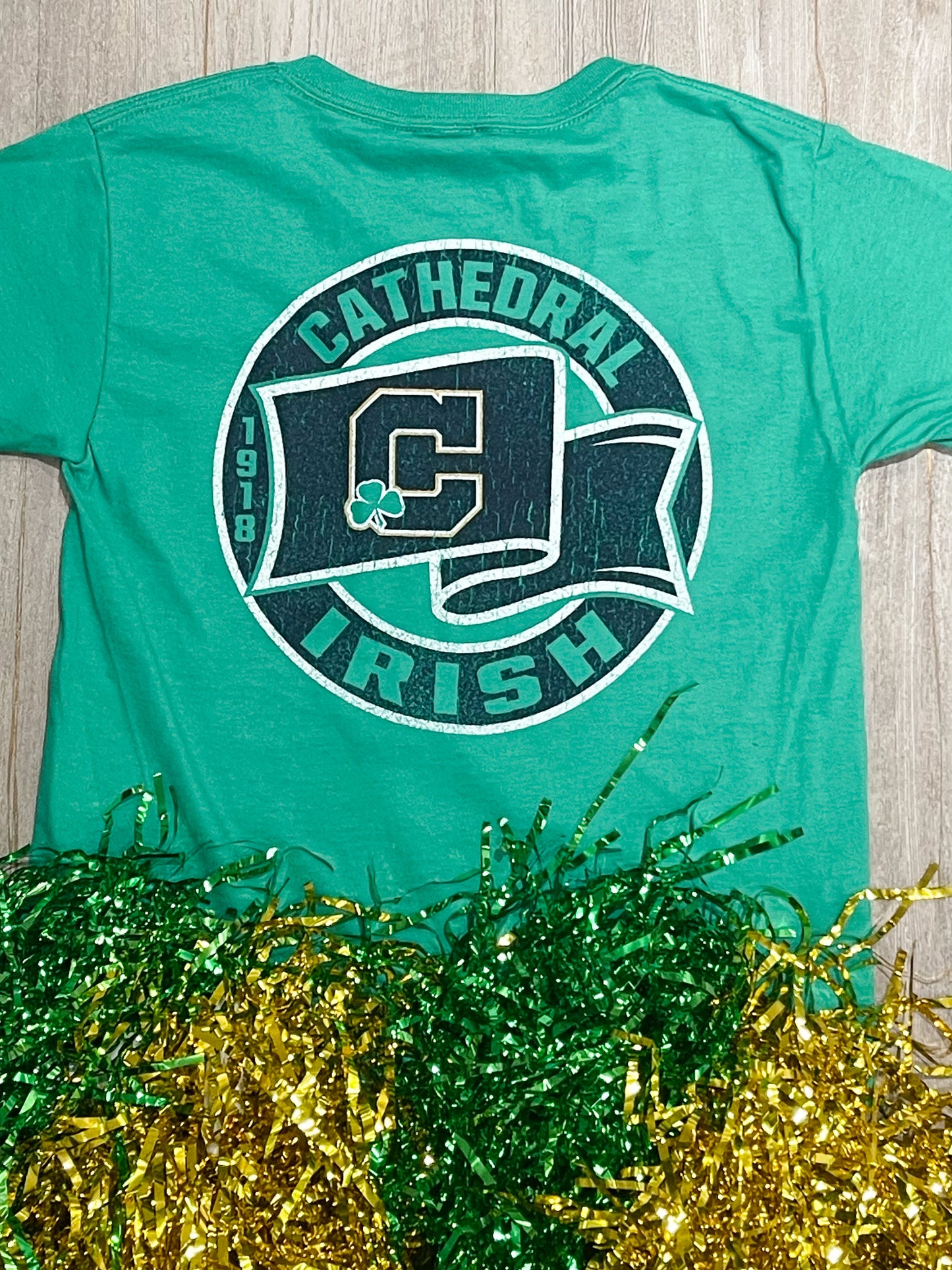 Youth Kelly Green Cathedral House Flag Tee