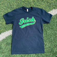 Load image into Gallery viewer, Navy Baseball Script Irish T-shirt
