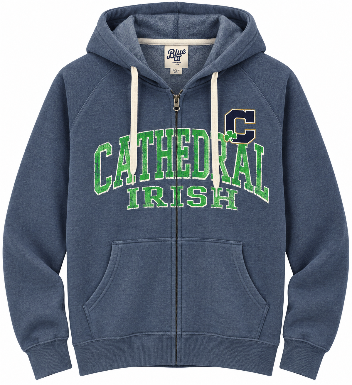 Navy Cathedral Irish Full-Zip Hoodie