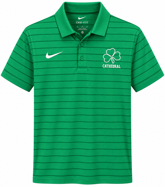 Nike Green Striped Shamrock Dri-FIT Polo