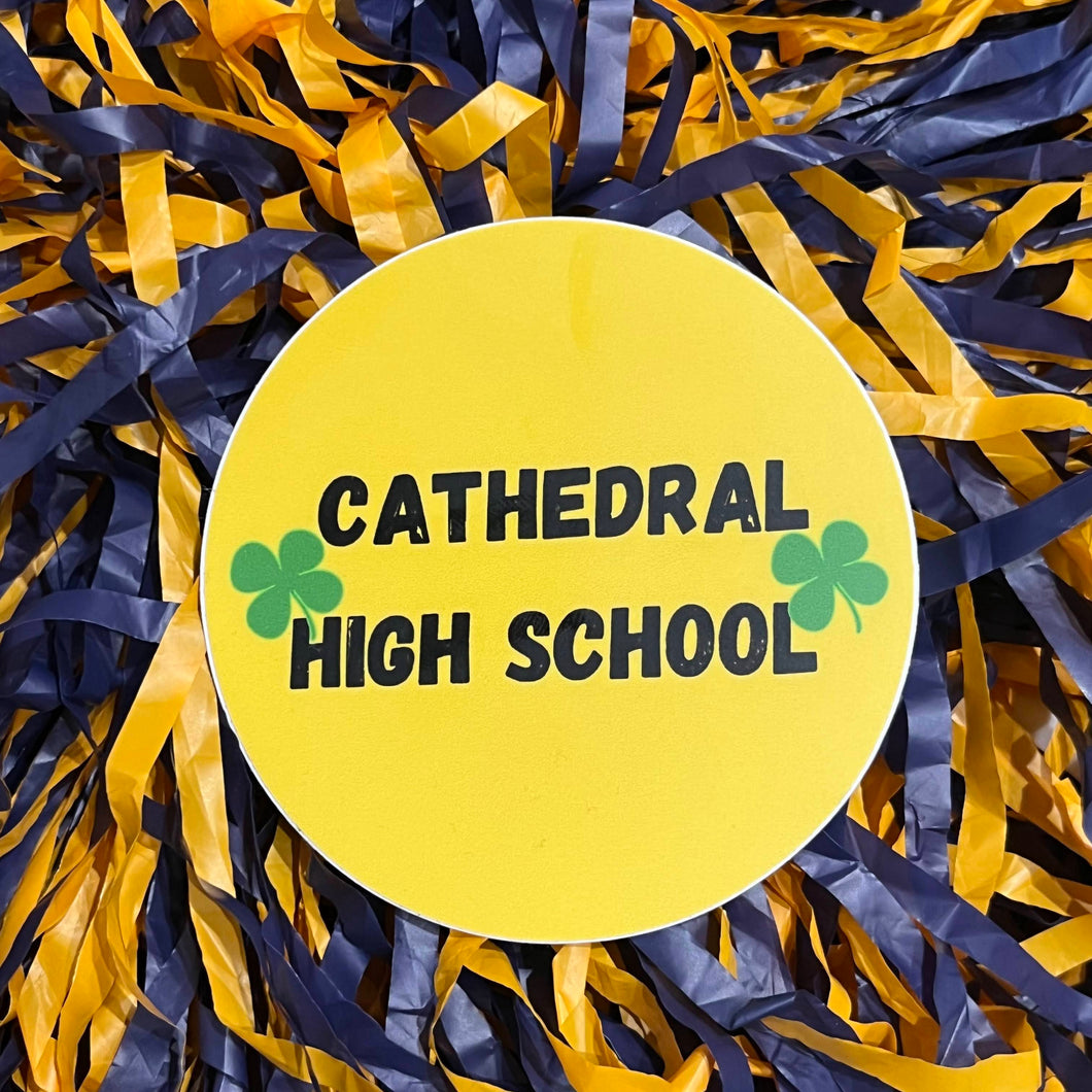Cathedral Gold and Green Shamrock Sticker