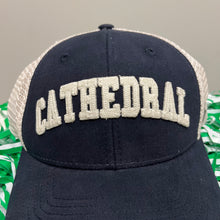 Load image into Gallery viewer, Navy Blue Cathedral Chain Stitch Hat
