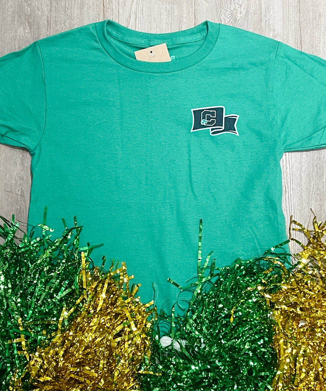 Youth Kelly Green Cathedral House Flag Tee