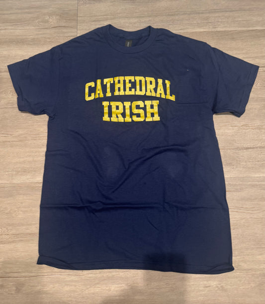 Navy and Gold Cathedral Block Tee