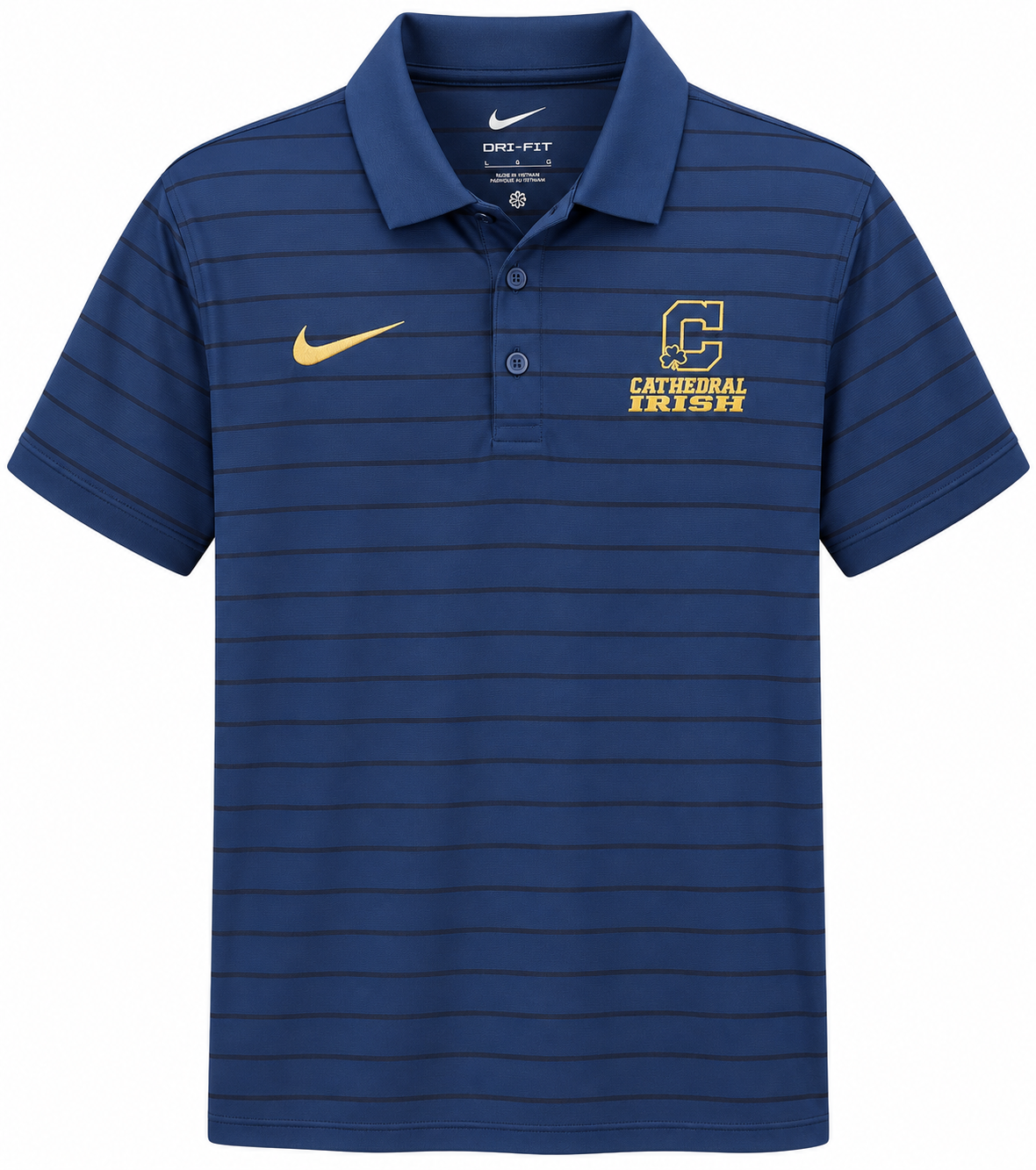 Nike Navy Striped Dri-FIT Polo