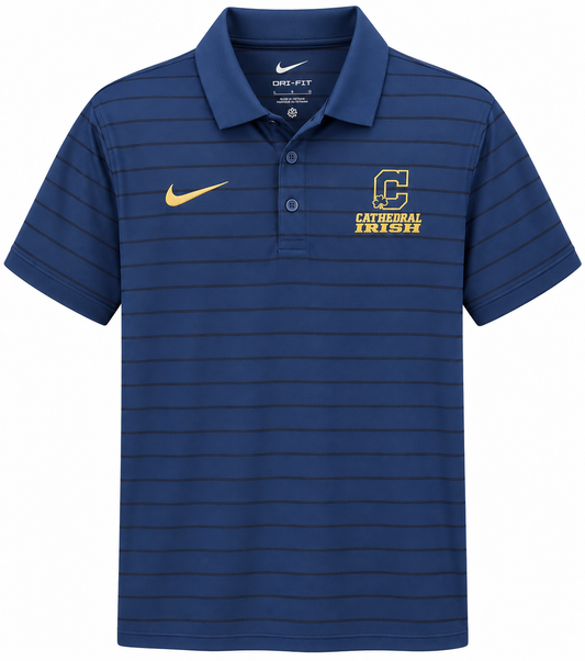Nike Navy Striped Dri-FIT Polo