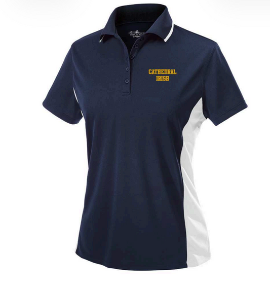 Ladies Performance Polo – Navy | Rib-Knit Collar & UPF 20+ Protection