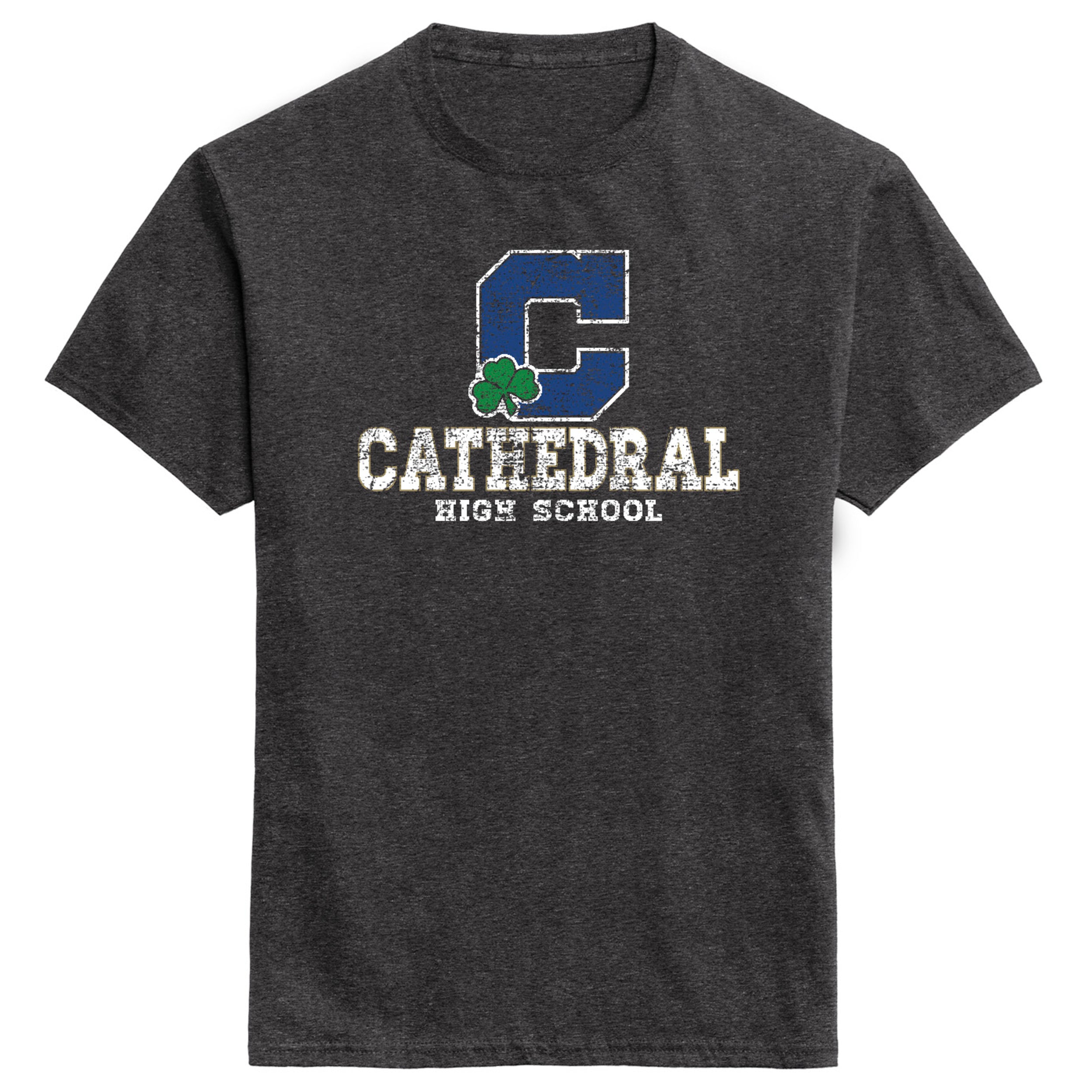 Heather Black Block C T-shirt – Cathedral Spirit Shop