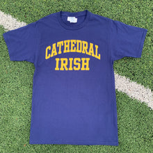Load image into Gallery viewer, Navy and Gold Cathedral Block Tee

