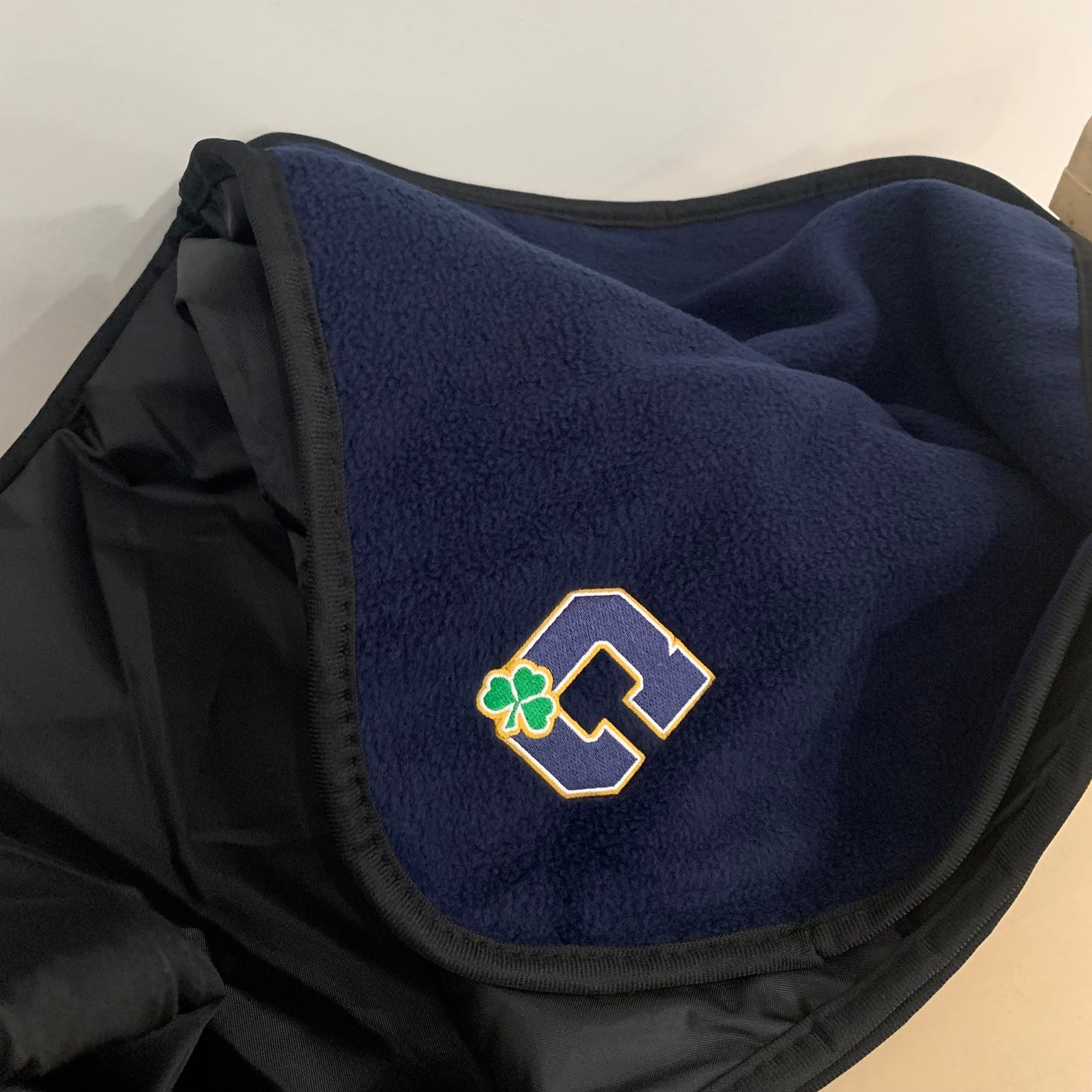 Navy Nylon and Fleece Picnic Blanket