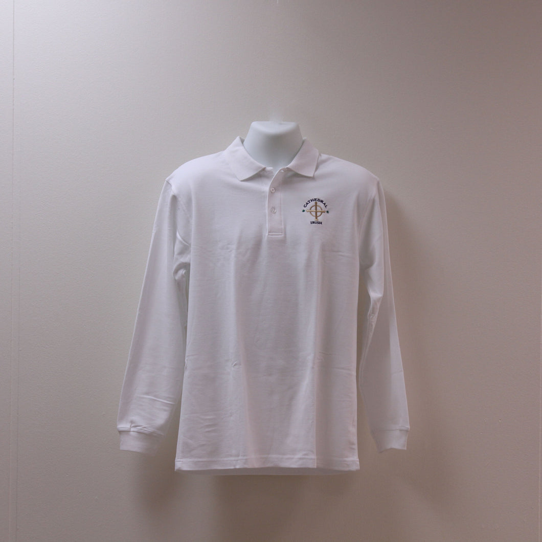 Long Sleeve Uniform Polo White